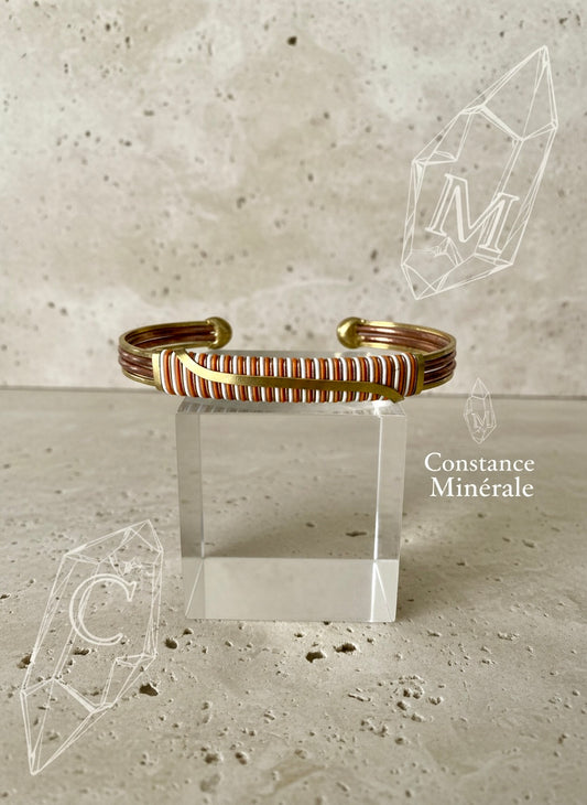 Bracelet artisanal en cuivre, laiton et bronze