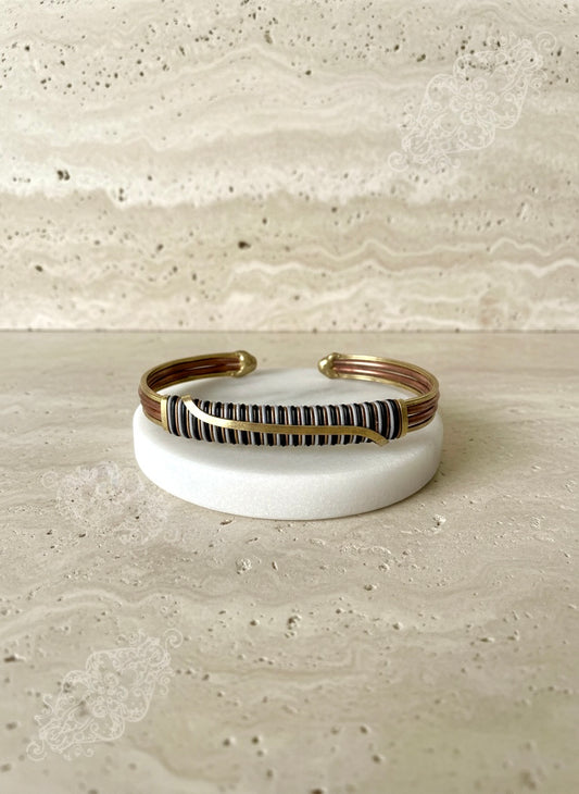 Bracelet artisanal en cuivre, laiton et bronze
