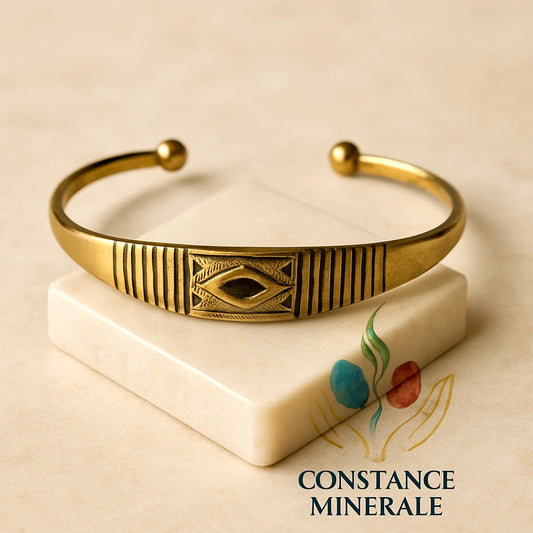 Bracelet jonc traditionnel ouest-africain en bronze