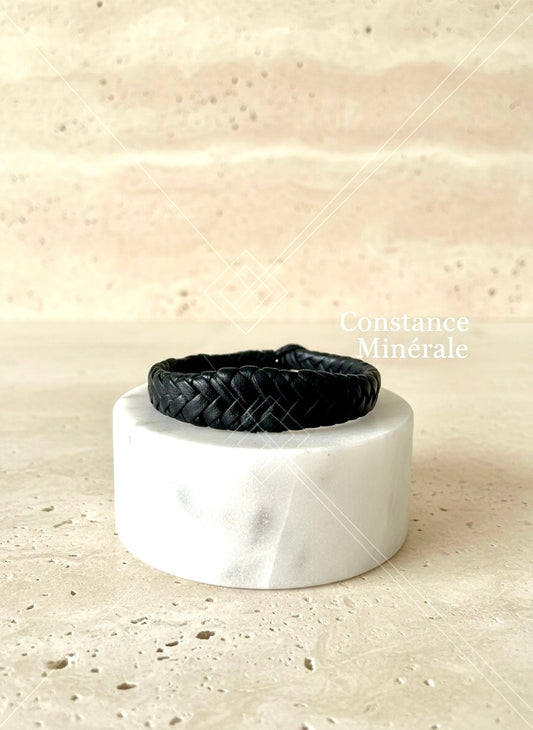 Bracelet Mixte en Cuir Tressé Épais