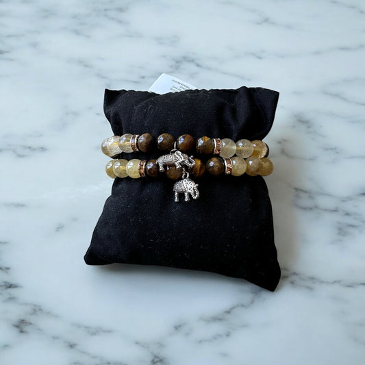 Bracelet Quartz Rutile & Œil de Tigre