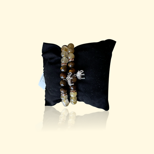 Bracelet Quartz Rutile & Œil de Tigre