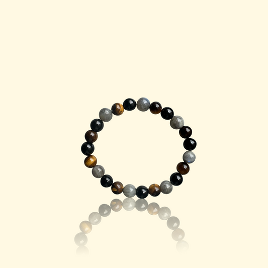 Bracelet Œil de Tigre, Onyx & Labradorite