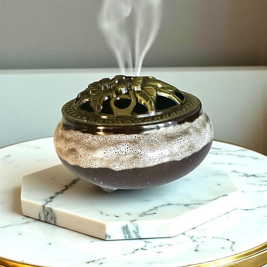 Brûleur d'encens pour résine et cônes Marron beige