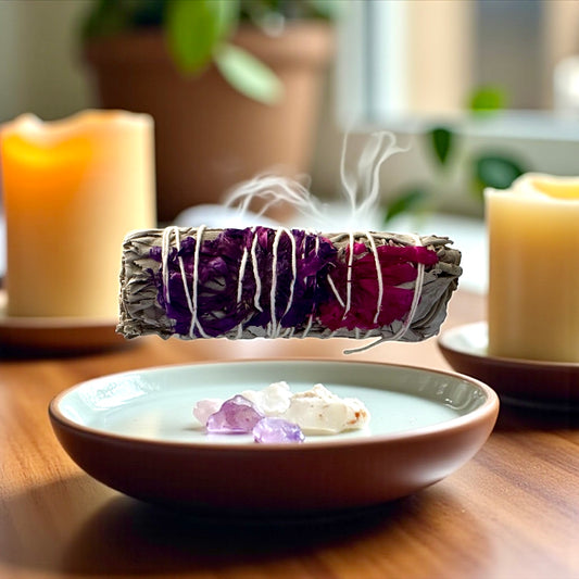 Fagot de sauge blanche & pétale de rose