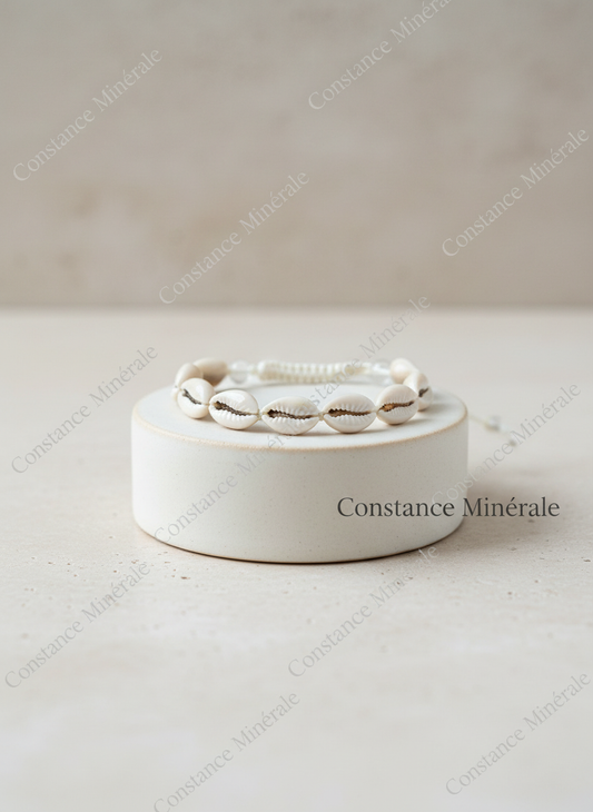 Bracelet en cauris naturel ajustable