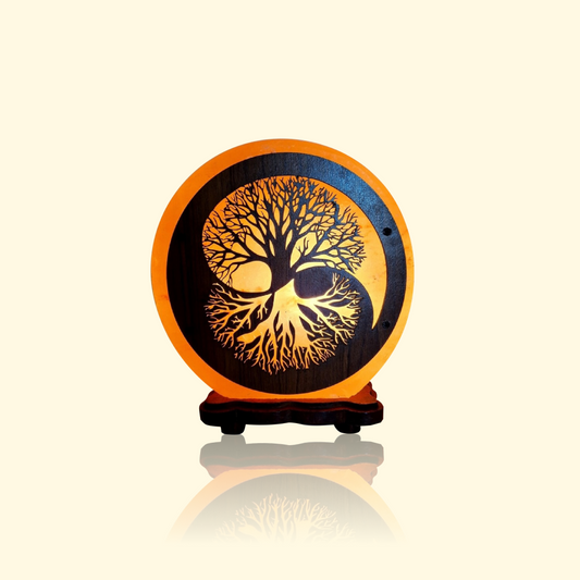 Lampe en Sel de l’Himalaya Arbre de Vie & Yin Yang