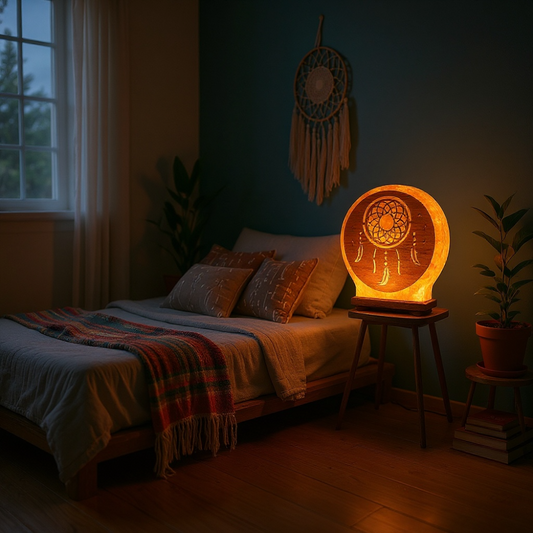 Lampe en sel de l'Himalaya Attrape-rêves