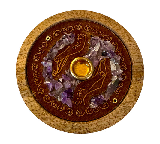 Porte-Encens Améthyste Mains Protectrices