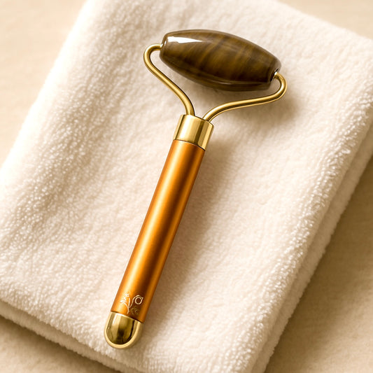 Rouleau de Massage Visage en Œil de Tigre