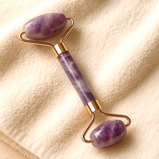 Rouleau de massage visage en Améthyste