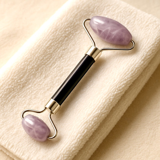 Rouleau de massage visage en Améthyste