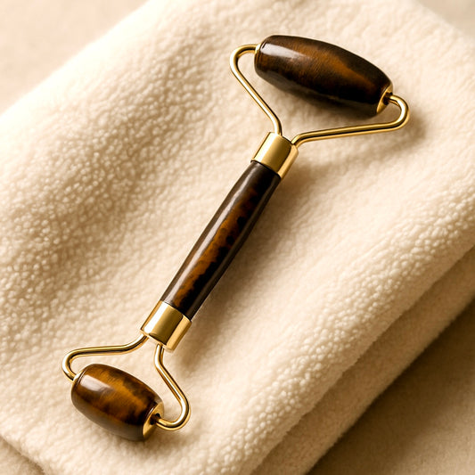 Rouleau de Massage Visage en Œil de Tigre