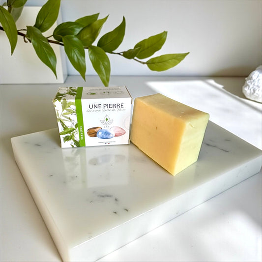 Savon verveine 140 g avec pierre roulée à l'intérieur
