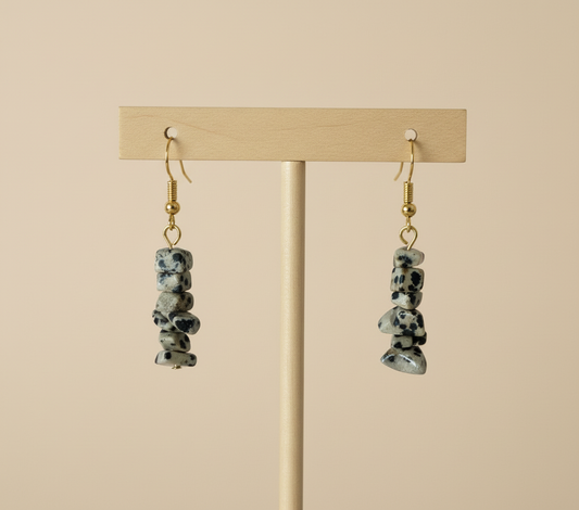 Boucles d’oreilles Jaspe Dalmatien