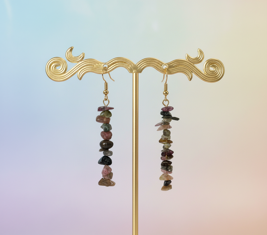 Boucles d’oreilles Tourmaline multicolore