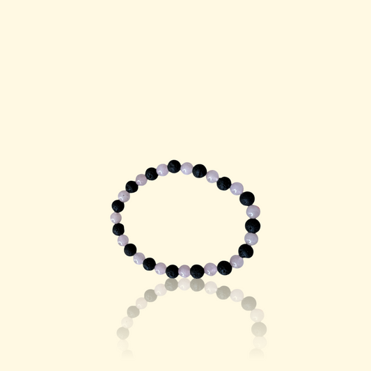 Bracelet Quartz Rose & Pierre de Lave