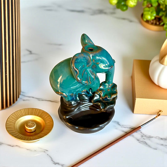 Brûleur d’encens Éléphant en céramique