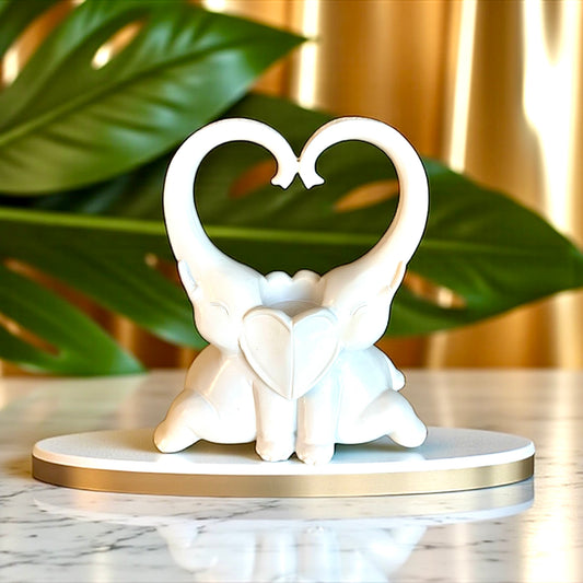 Brûleur d’encens pour résine et cônes – Éléphants blanc Amour