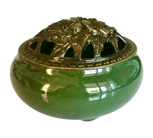 Brûleur d'encens pour résine et cônes vert jade