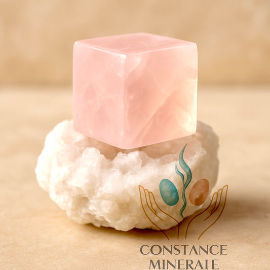 Cube en Quartz Rose