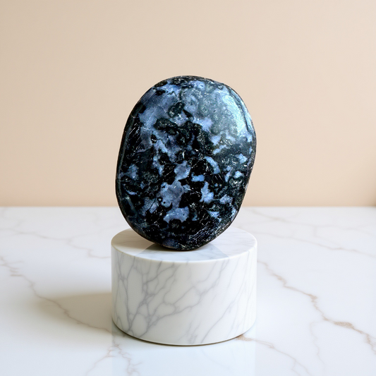 Galet Obsidienne flocon de neige