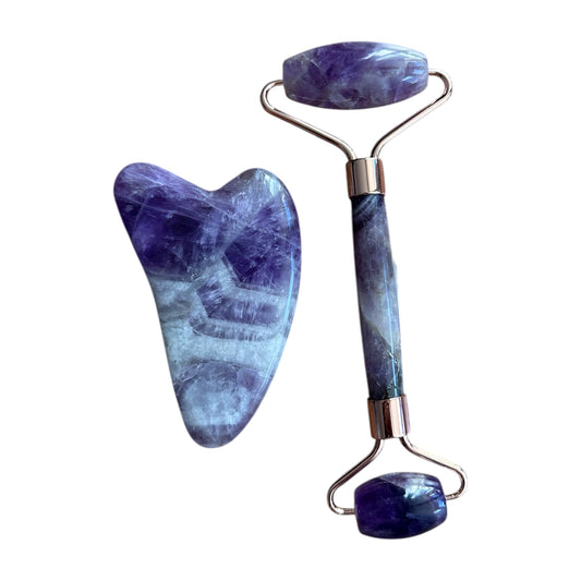 Kit Gua Sha & Rouleau en Améthyste