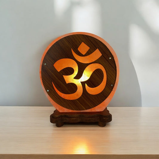 Lampe en Sel de l’Himalaya Symbole Om
