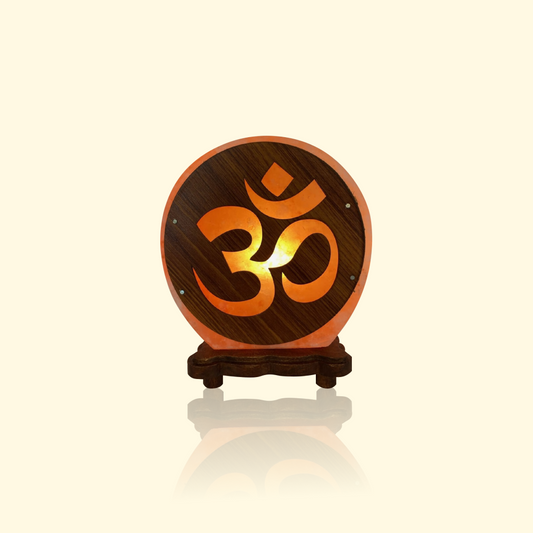 Lampe en Sel de l’Himalaya Symbole Om