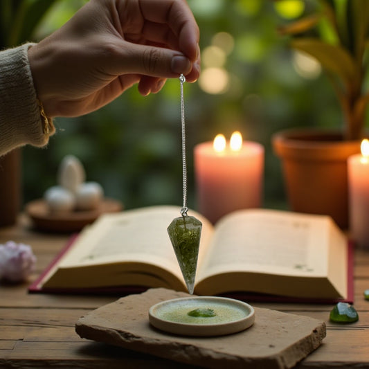 Pendule divinatoire en péridot naturel