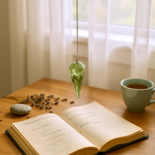 Pendule divinatoire en péridot naturel