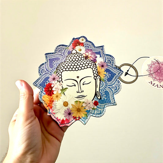 Porte-clés Bouddha Mandala fleuri