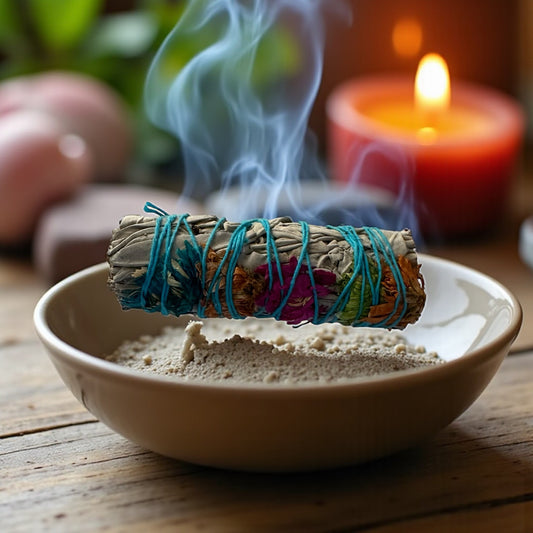 Fagot de Sauge blanche & Fleurs Roses Séchées