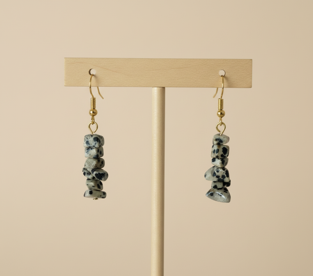 Boucles d’oreilles Jaspe Dalmatien