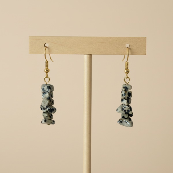 Boucles d’oreilles Jaspe Dalmatien