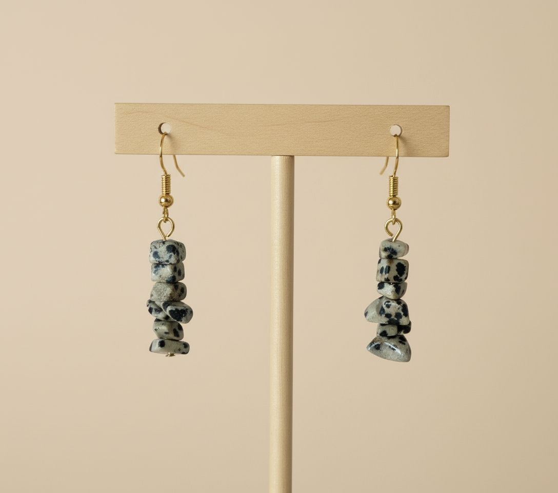 Boucles d’oreilles Jaspe Dalmatien