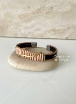 Bracelet artisanal en cuivre et caoutchouc recyclé