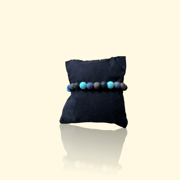 Pierre amazonite – Bracelet Mix Équilibre : Pierre de Lave, Œil de Tigre, Sodalite, Amazonite