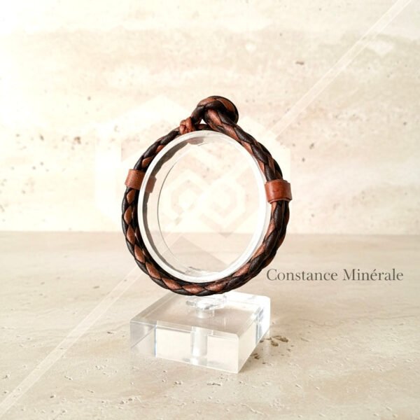 Bracelet cuir tressé marron