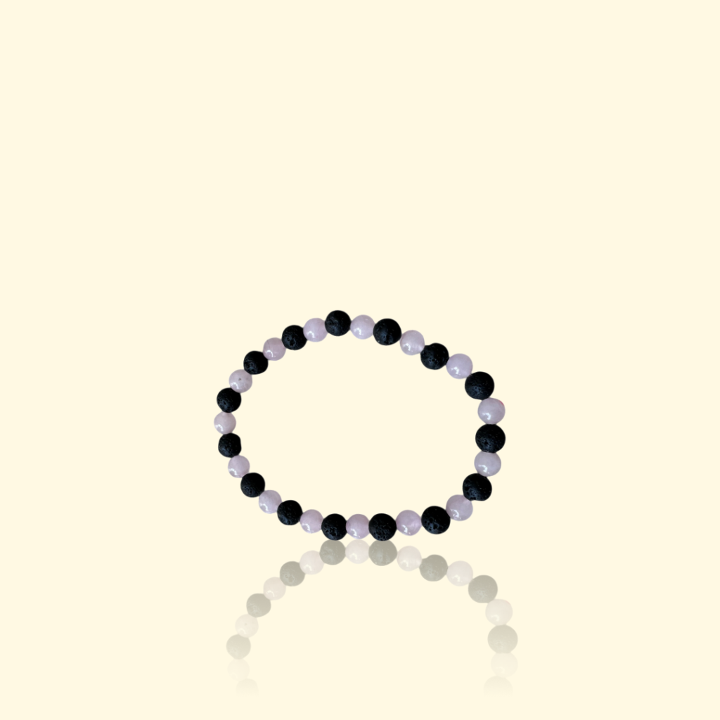 Bracelet Quartz Rose Pierre de Lave