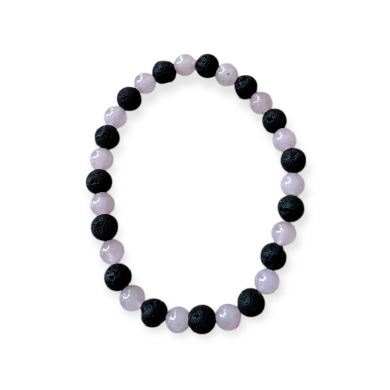 Bracelet Quartz Rose & Pierre de Lave