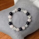 Bracelet Obsidienne, Quartz Rose & Cristal de Roche