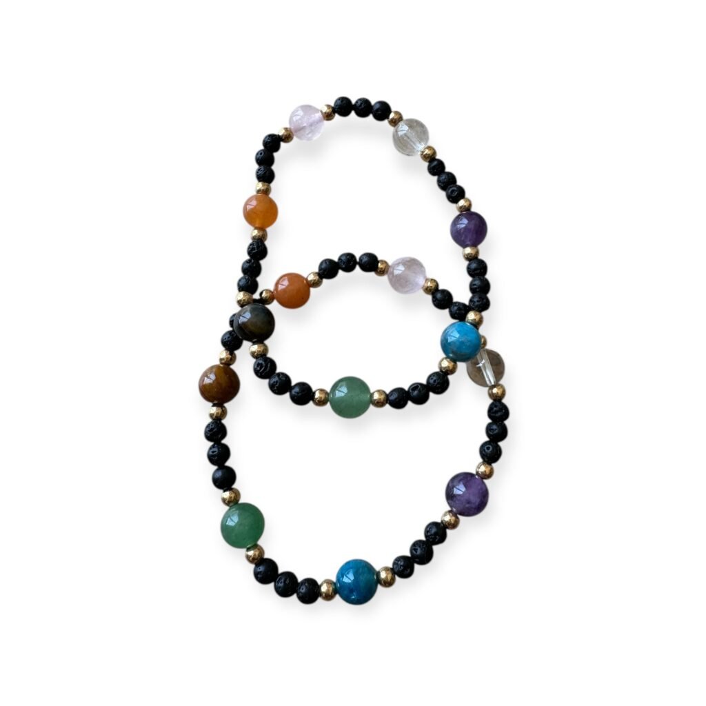 Bracelet 7 Chakras + Pierre de Lave