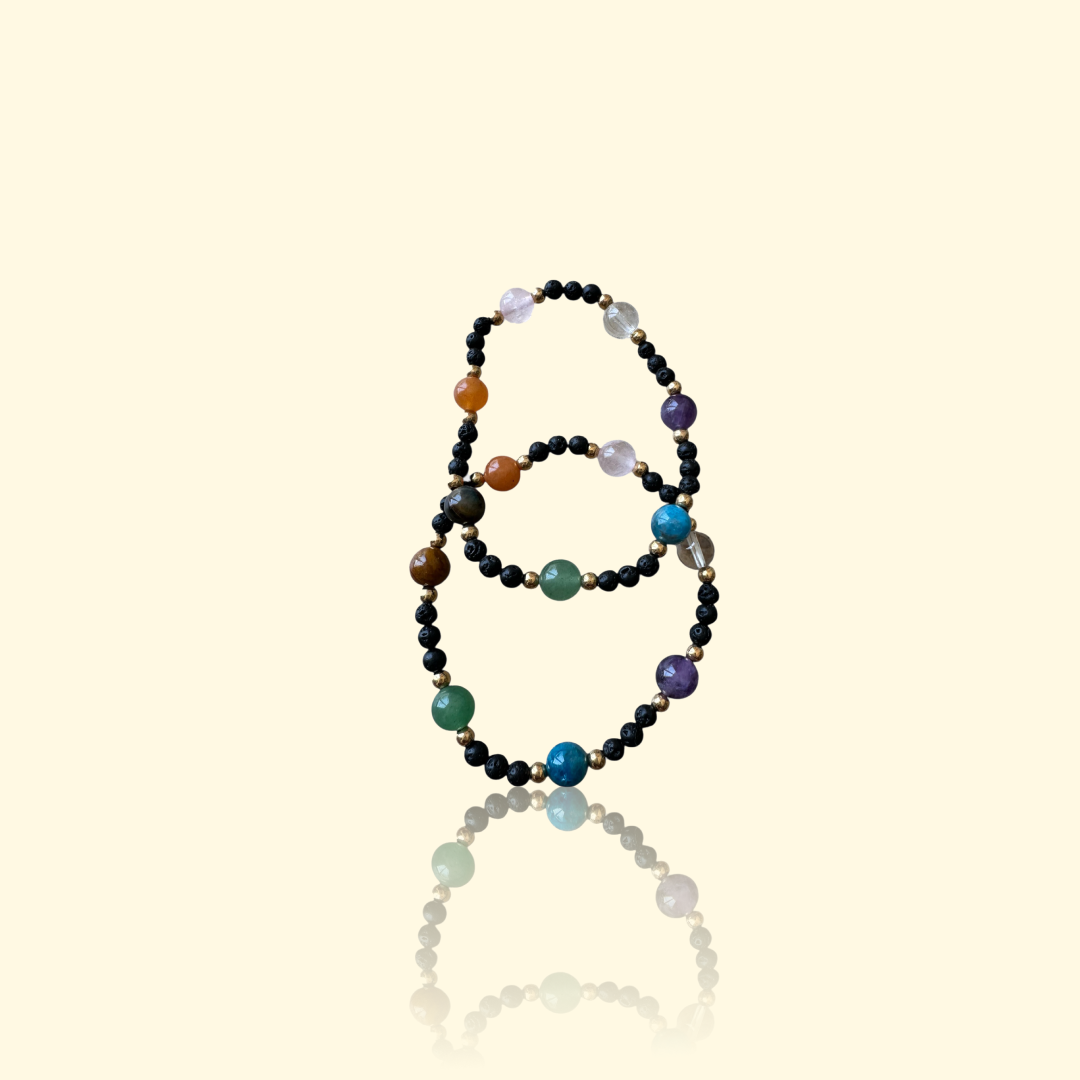 Bracelet 7 Chakras Pierre de Lave