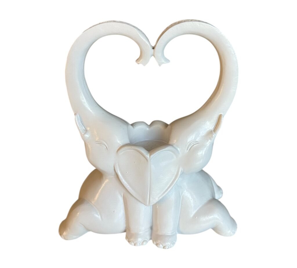 Brûleur d’encens pour résine et cônes – Éléphants blanc Amour