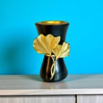 Brûleur d'encens noir et doré