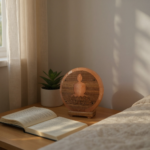 Lampe en sel de l'Himalaya Bouddha & Fleur de Lotus