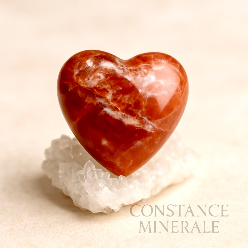 Cœur en Calcite Rouge A