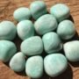 Pierre amazonite bleu-vert polie